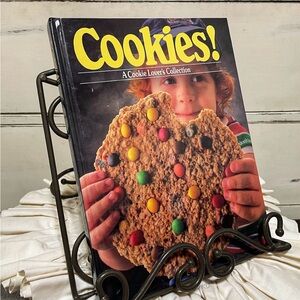 Princess House Meridian Metal Cookbook Holder + Vintage “Cookies!”